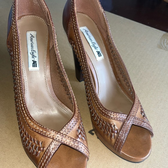 Women's Brown Peep Toe Heels by American Eagle - Picture 1 of 9